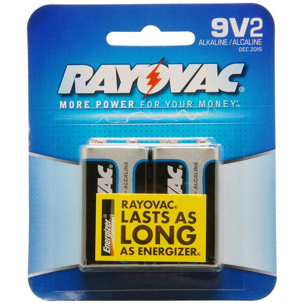 Rayovac 9V Alkaline Battery 2Pack